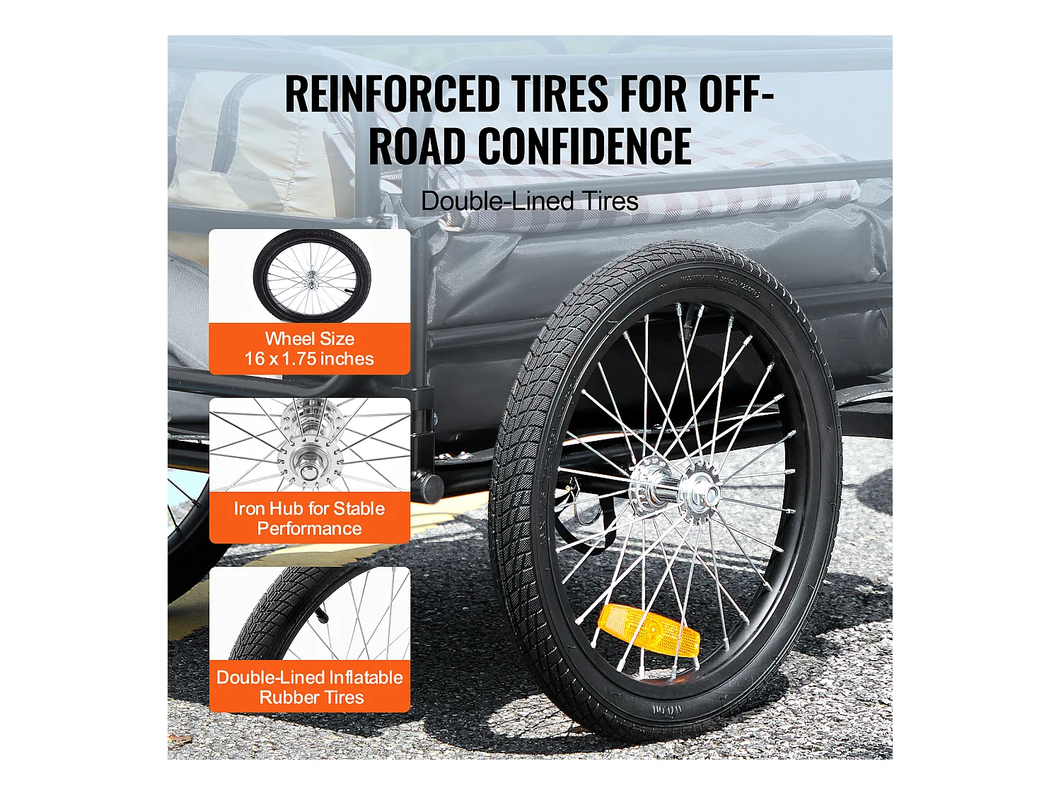 Remorque à Colis pour Vélo SucceBuy – Capacité de 160 lb, Chariot de Rangement en Acier au Carbone