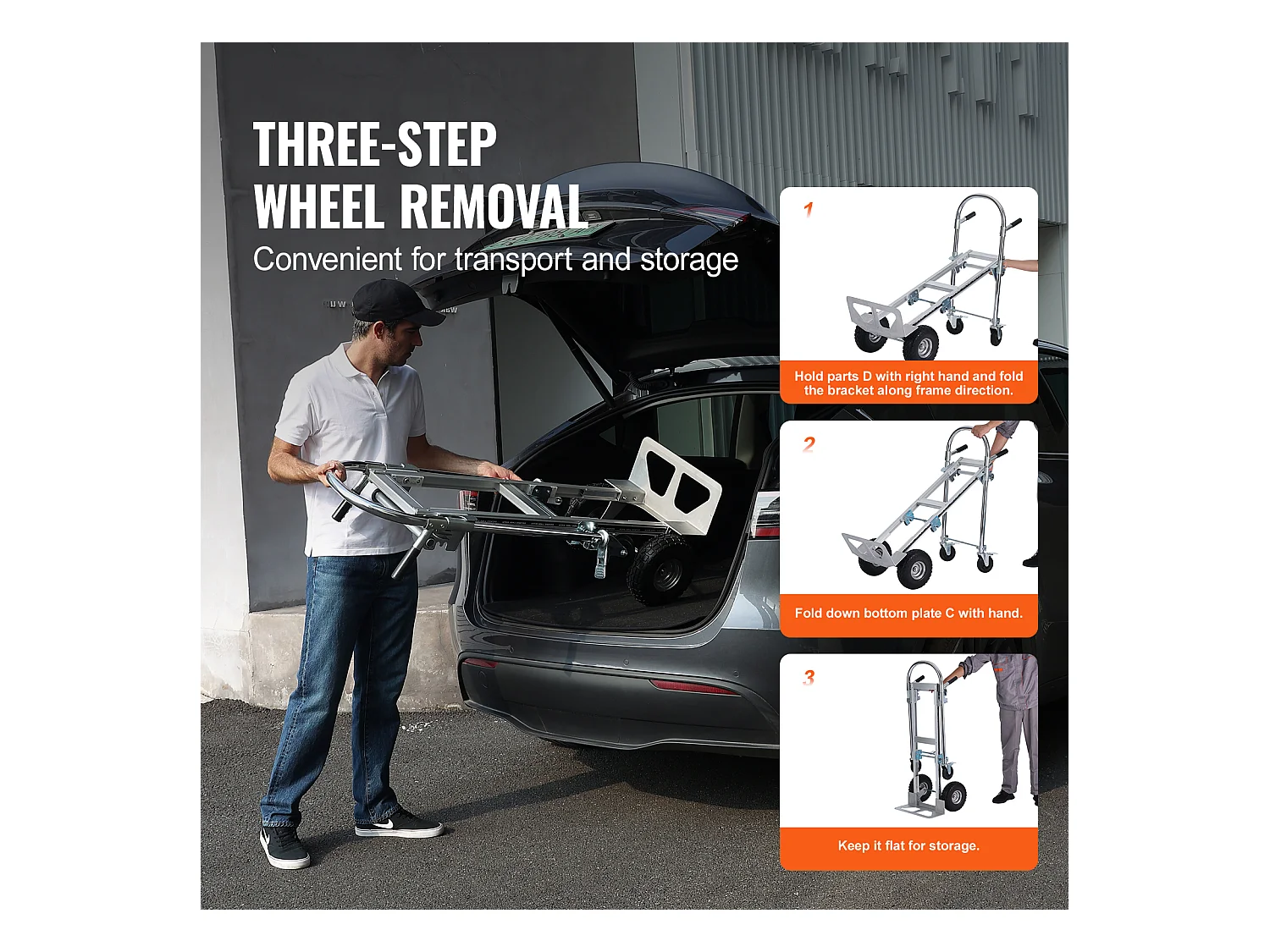 Diable en Aluminium SucceBuy, 2 en 1, Capacité de 1 000 Lb, Chariot Pliable, Robuste