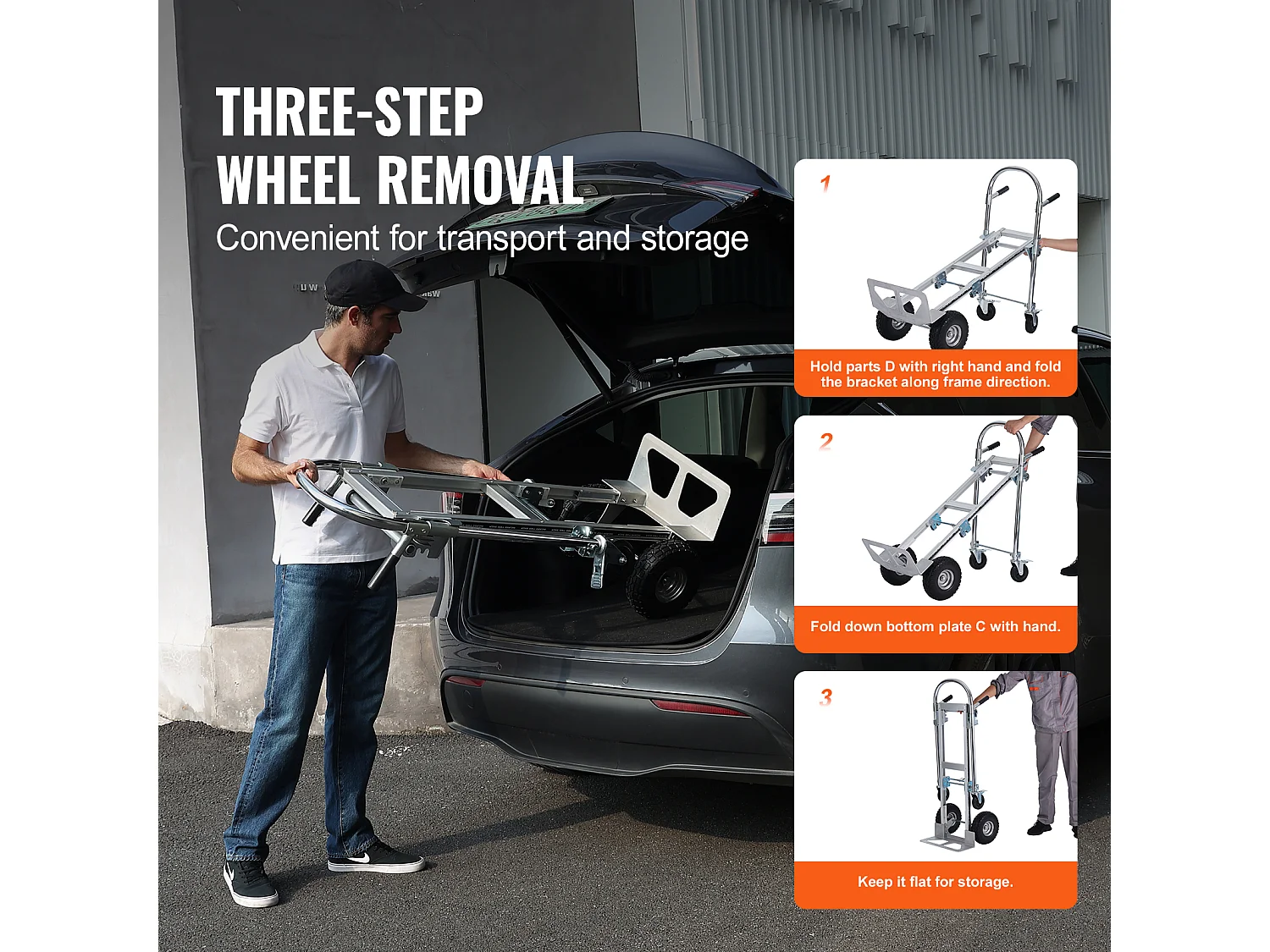 Diable en Aluminium SucceBuy, 2 en 1, Capacité de 1 000 Lb, Chariot Pliable, Robuste