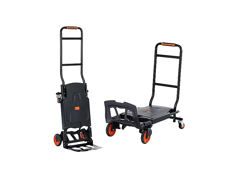 Carrello a Mano in Alluminio SucceBuy, Carrello Pieghevole 2 in 1, 300 Libbre per Impieghi Gravosi