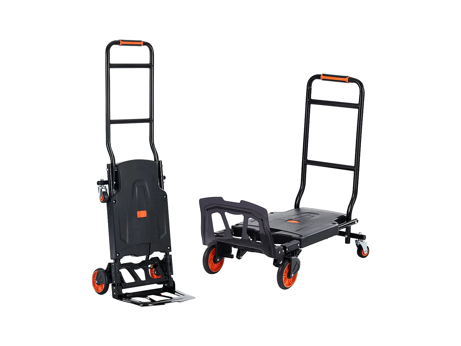 Diable en Aluminium SucceBuy, Chariot Pliable 2 en 1, Capacité de Charge de 300 Lb