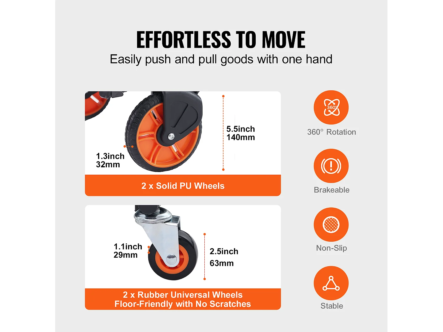 Diable en Aluminium SucceBuy, Chariot Pliable 2 en 1, Capacité de Charge de 300 Lb