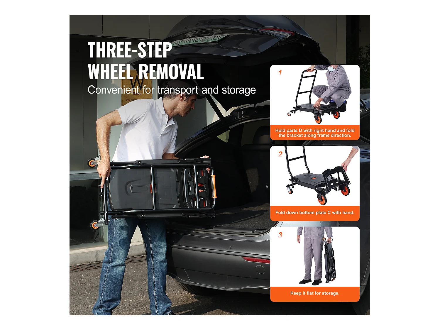 Diable en Aluminium SucceBuy, Chariot Pliable 2 en 1, Capacité de Charge de 300 Lb