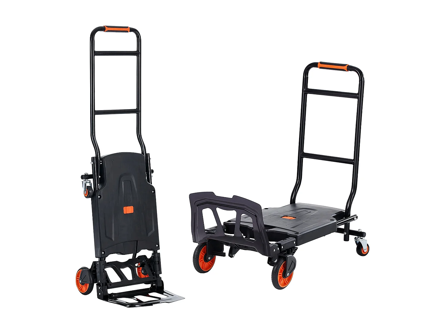 Diable en Aluminium SucceBuy, Chariot Pliable 2 en 1, Capacité de Charge de 300 Lb