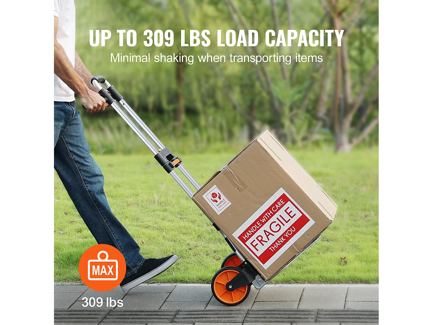 Opvouwbare Handkar SucceBuy, Aluminium Bagagekar, 149 kg, Elastiek