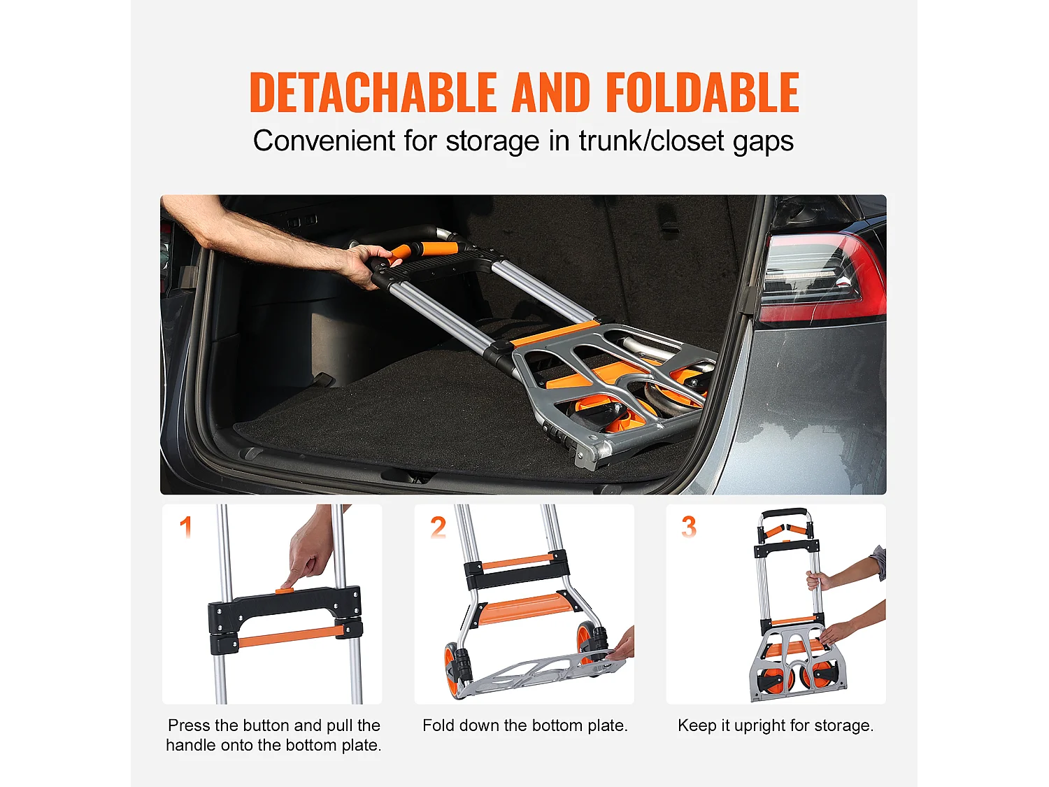 Opvouwbare Handkar SucceBuy, Aluminium Bagagekar, 149 kg, Elastiek