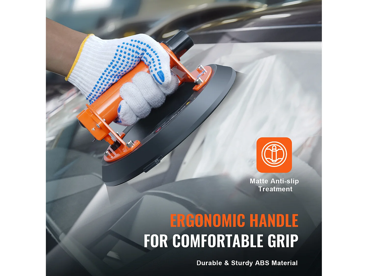 Ventosa de Vacío SucceBuy de 8", Elevador de Vidrio de 615 Lb, Mango de ABS con Caja de PP