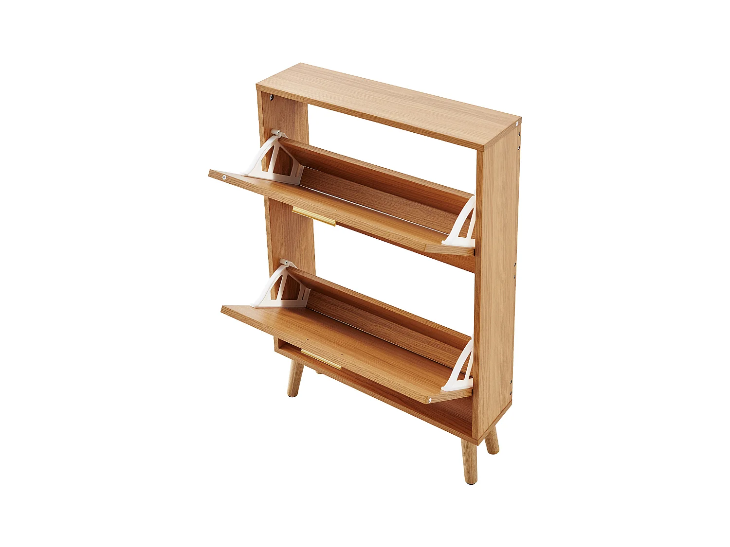 Scarpiera SucceBuy con 2 Cassetti Pieghevoli, Contenitore in Rattan per Ingresso