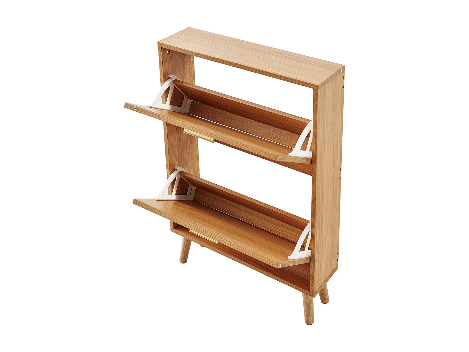 Scarpiera SucceBuy con 2 Cassetti Pieghevoli, Contenitore in Rattan per Ingresso