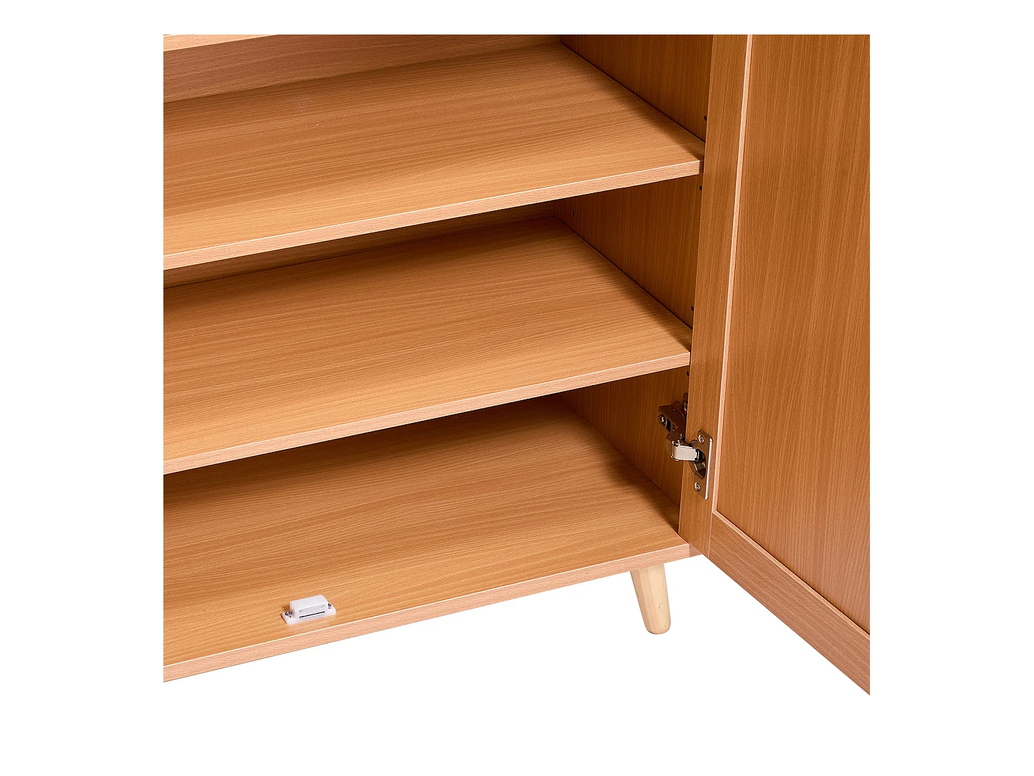 Meuble à Chaussures en Rotin SucceBuy 5 Niveaux 2 Portes Étagères Réglables