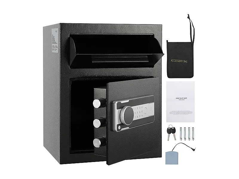 1.7C Einzahlungstresor mit Einwurfschlitz SucceBuy, Passwort- und Schlüsselzugang