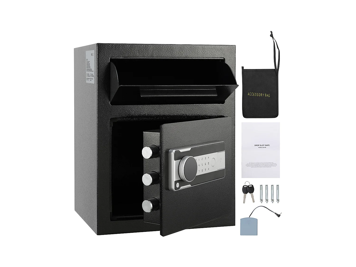 Coffre-Fort SucceBuy Coffre-fort de Dépôt 48L avec Fente de Dépôt, Mot de Passe et Accès par Clé