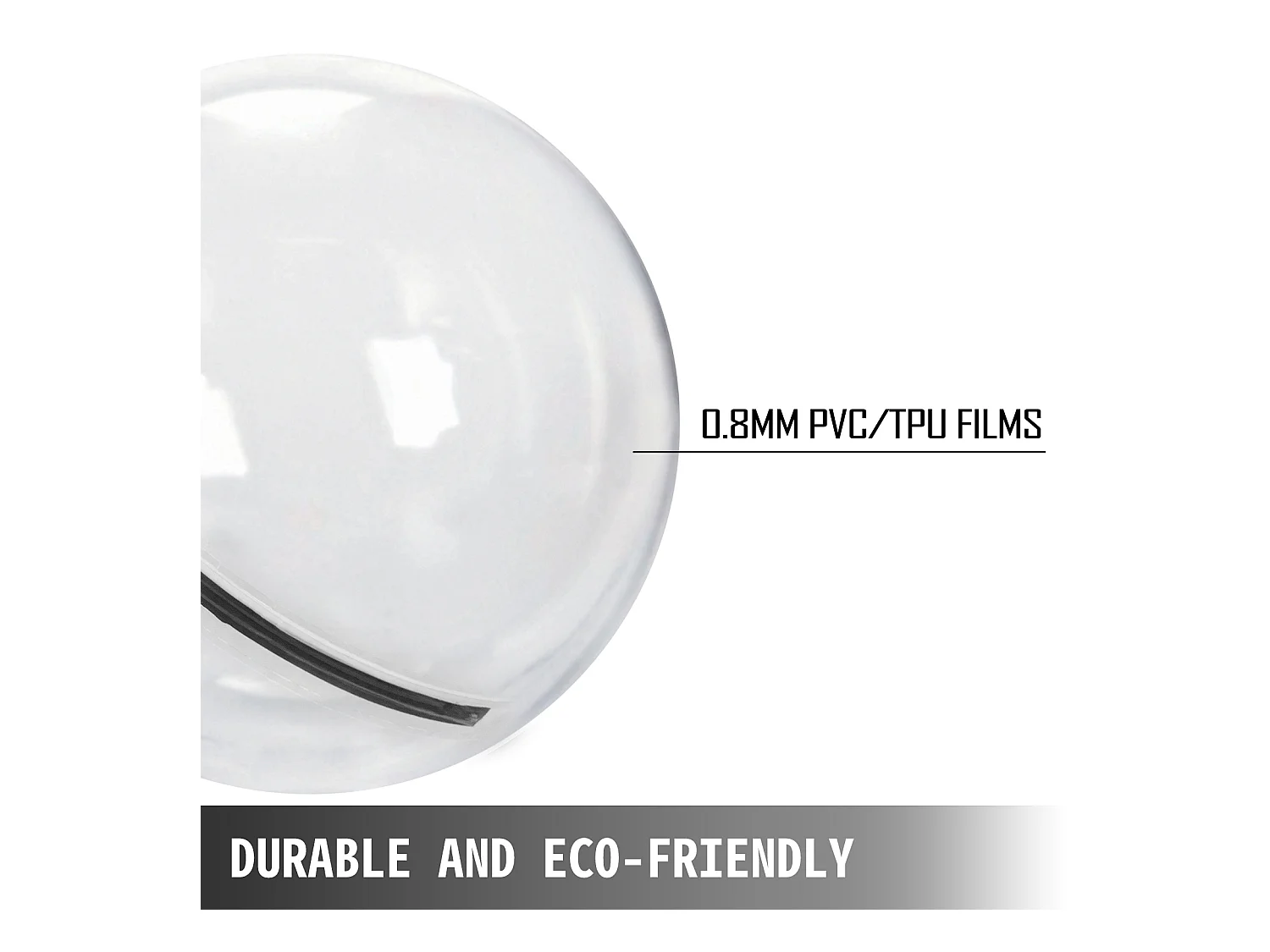 Boule de Zorb Gonflable SucceBuy 2M Marche sur l'Eau avec Fermeture Éclair Allemande en PVC