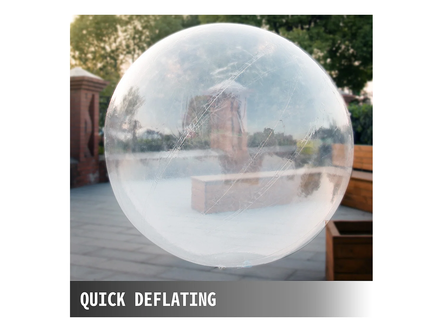 Boule de Zorb Gonflable SucceBuy 2M Marche sur l'Eau avec Fermeture Éclair Allemande en PVC