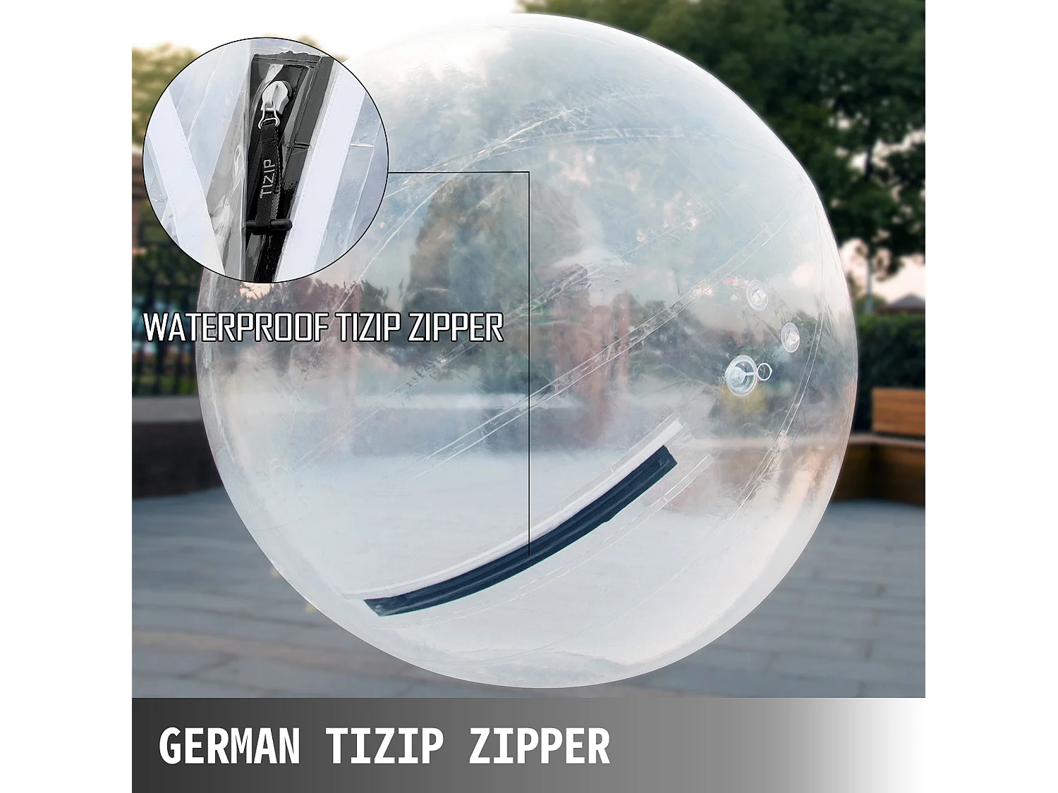 2M Opblaasbare Zorbbal Loop op Water met Duitse Rits PVC SucceBuy