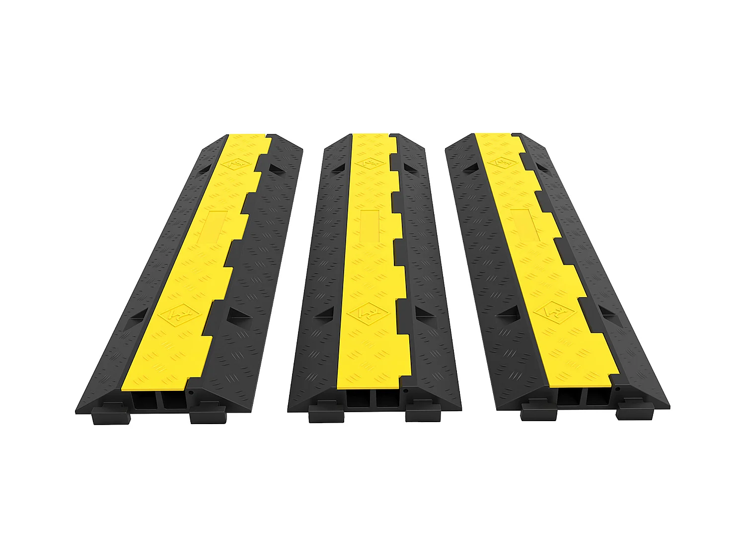 3 Pcs Rubber Cable Protector Ramp SucceBuy, 2-Channel, 40 "x9.8 "x2", Vehicle Wire Cover (Cache-Câble pour Véhicule)