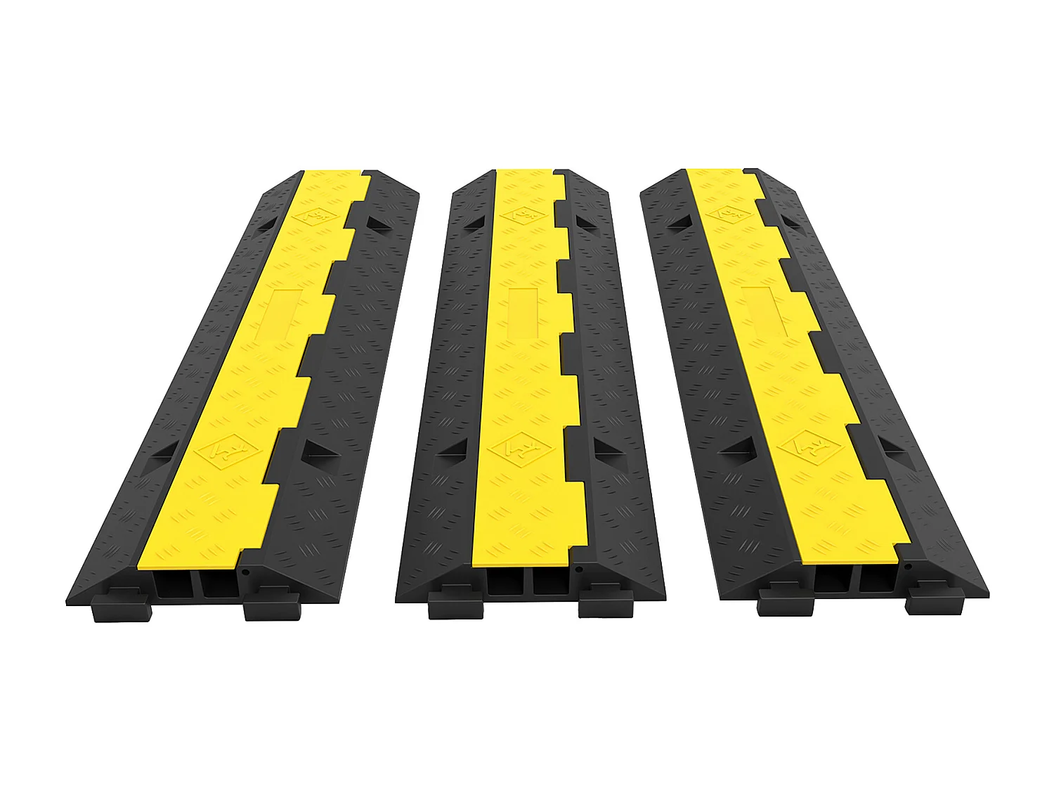 3 Pcs Rubber Cable Protector Ramp SucceBuy, 2-Channel, 40 "x9.8 "x2", Vehicle Wire Cover (Cache-Câble pour Véhicule)