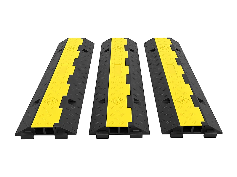 3 Pcs Rubber Cable Protector Ramp SucceBuy, 2-Channel, 40 "x9.8 "x2", Vehicle Wire Cover (Cache-Câble pour Véhicule)