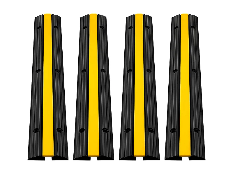 Kabelbrücke für Lkw Gummi mit 1 Kanal SucceBuy Sehr Robust, Tragfähigkeit 8165kg, für Kabel, Geschwindigkeitsschwelle