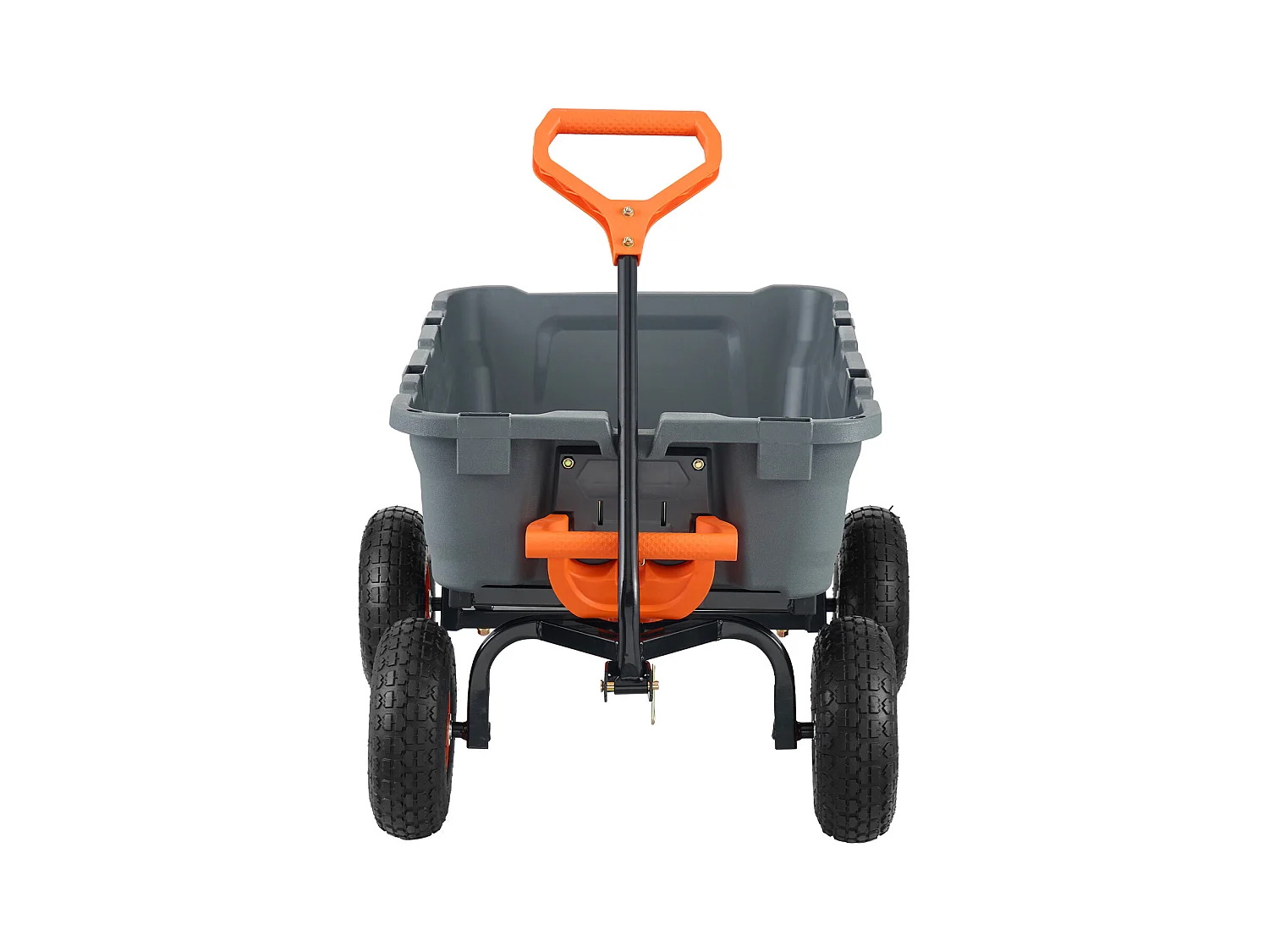 Carrello di Scarico in Polietilene per Giardino SucceBuy, Carrello di Giardino Robusto, Capacità di Carico 363 kg, Pneumatici 25,4 cm, con Cornice in Acciaio