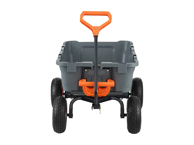 Carretel de Descarregamento de Polietileno para Jardim SucceBuy, Carretel de Jardim Robusto, Capacidade de Carga 363 kg, Pneus 25,4 cm, com Quadro de Aço