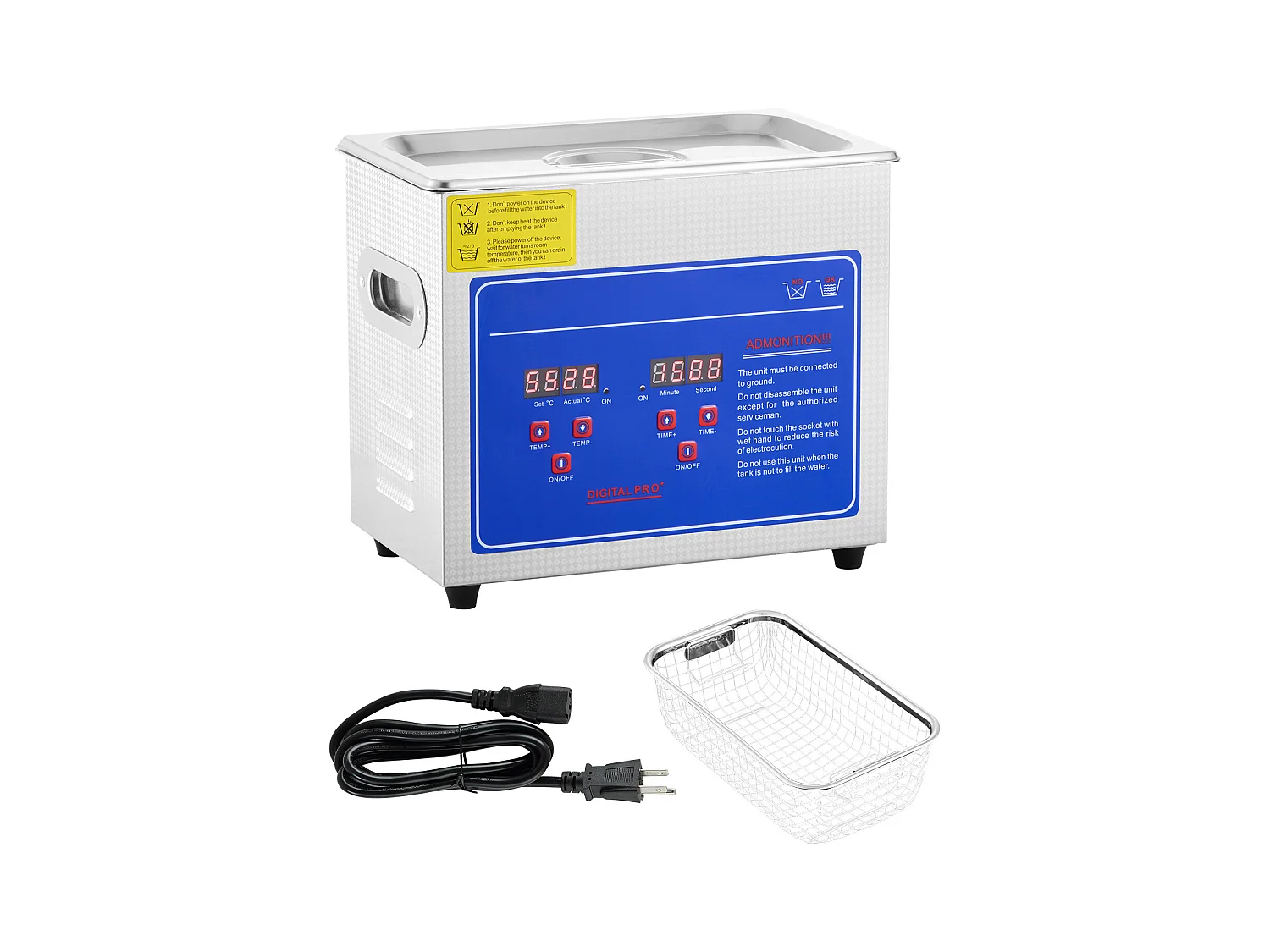 Nettoyeur Ultrasonique Professionnel SucceBuy de 2.85L, Minuterie Numérique et Chauffage, Acier Inoxydable