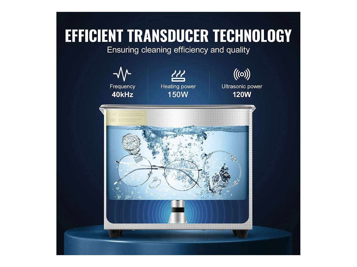 Nettoyeur Ultrasonique Professionnel SucceBuy de 2.85L, Minuterie Numérique et Chauffage, Acier Inoxydable