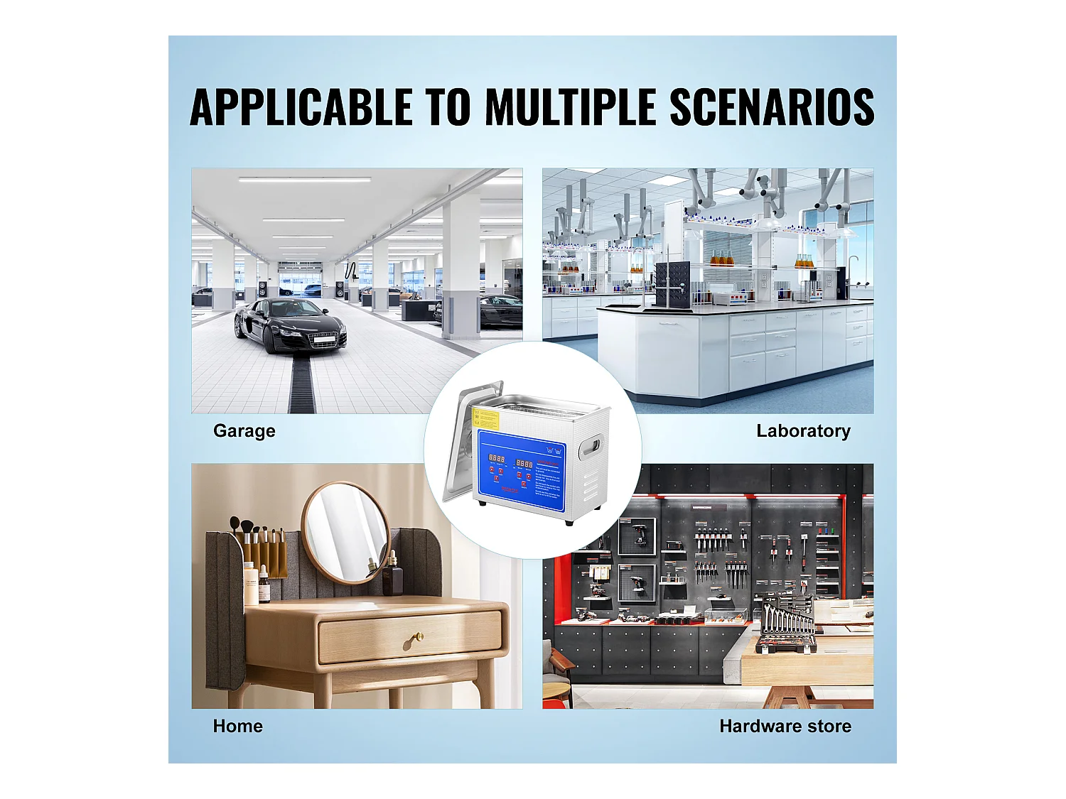 Nettoyeur Ultrasonique Professionnel SucceBuy de 2.85L, Minuterie Numérique et Chauffage, Acier Inoxydable