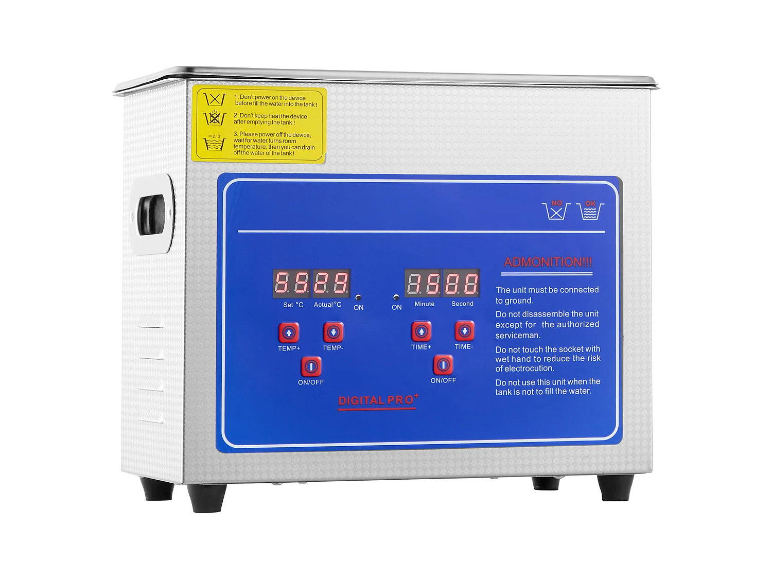 Nettoyeur Ultrasonique Professionnel SucceBuy de 2.85L, Minuterie Numérique et Chauffage, Acier Inoxydable