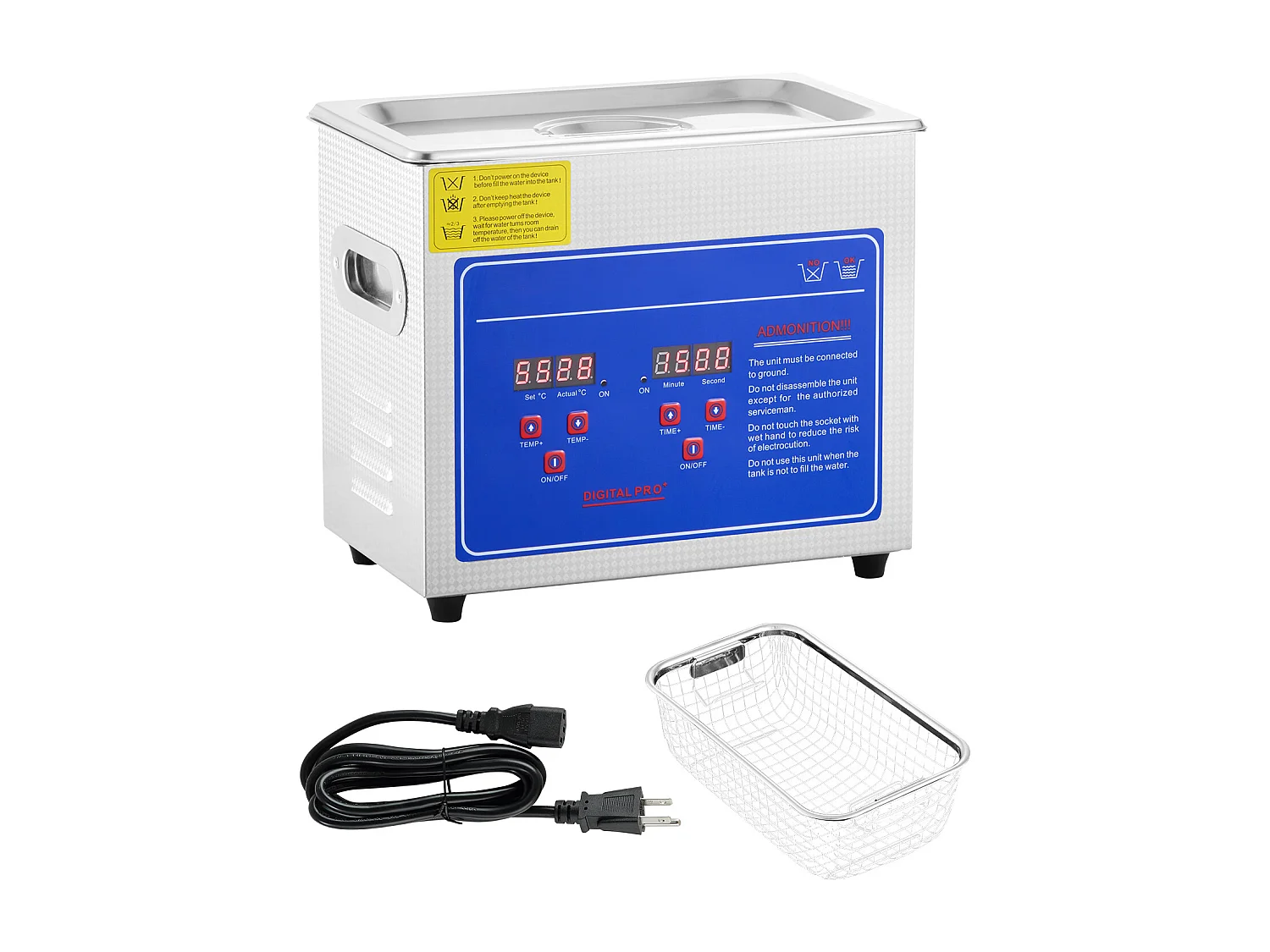 Nettoyeur Ultrasonique Professionnel SucceBuy de 2.85L, Minuterie Numérique et Chauffage, Acier Inoxydable