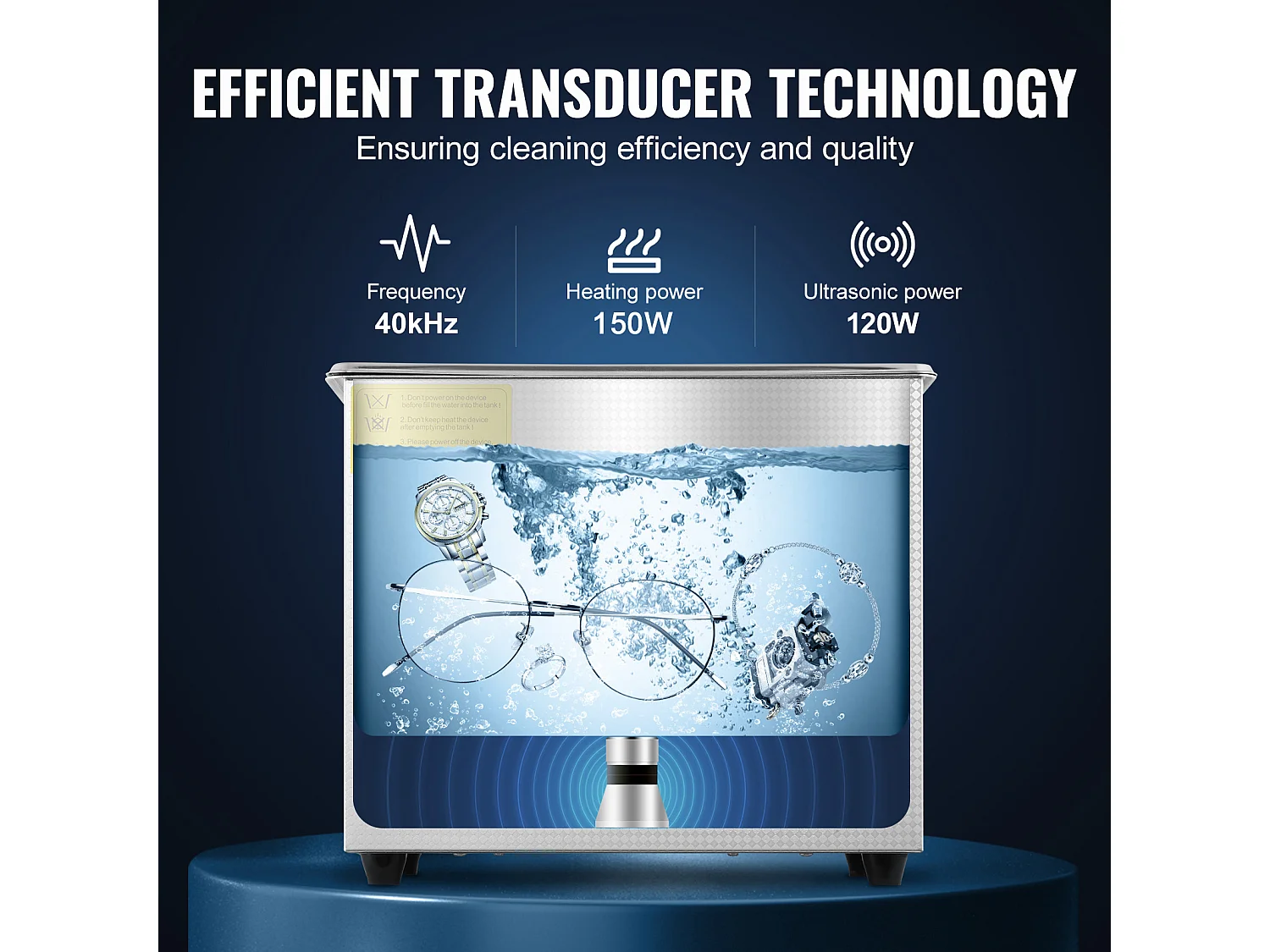 Nettoyeur Ultrasonique Professionnel SucceBuy de 2.85L, Minuterie Numérique et Chauffage, Acier Inoxydable
