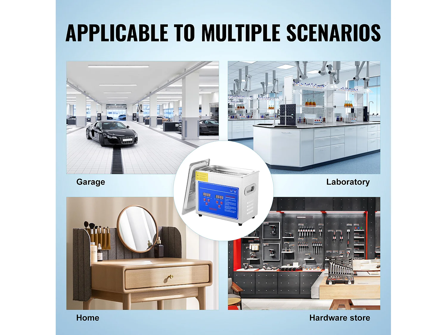 Nettoyeur Ultrasonique Professionnel SucceBuy de 2.85L, Minuterie Numérique et Chauffage, Acier Inoxydable