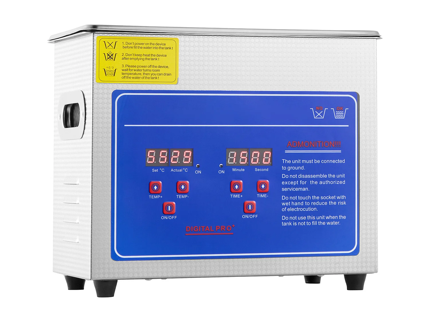 Nettoyeur Ultrasonique Professionnel SucceBuy de 2.85L, Minuterie Numérique et Chauffage, Acier Inoxydable