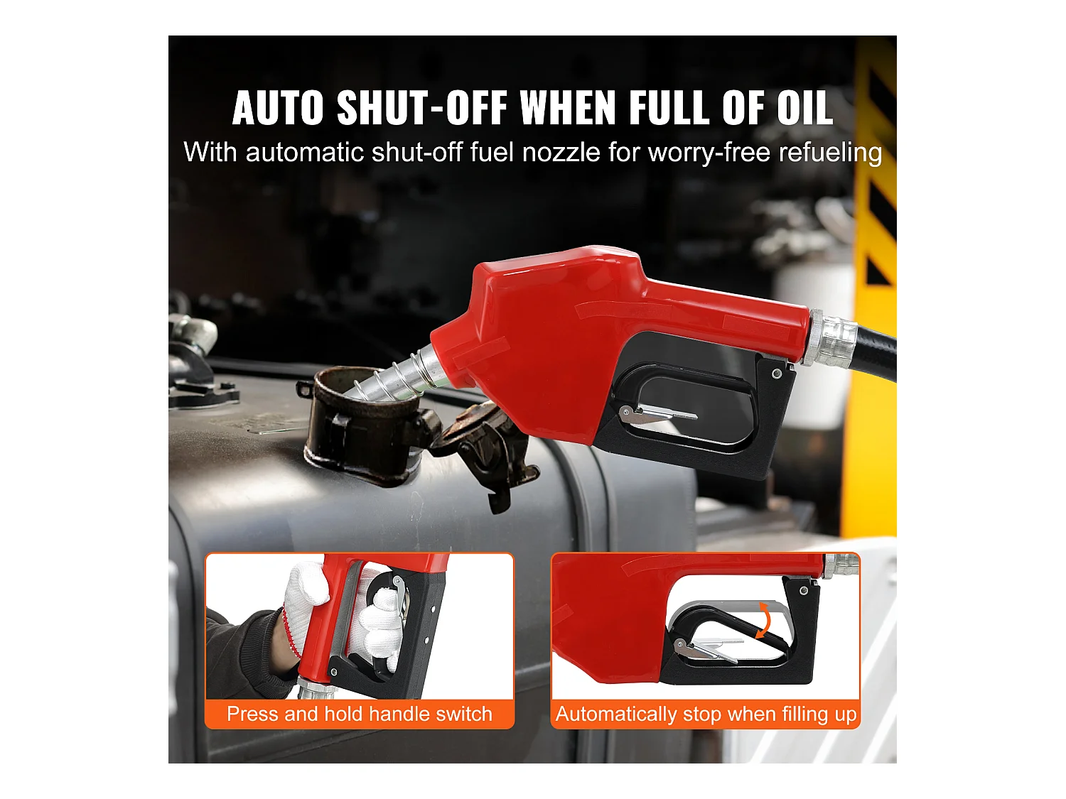 Pompe de Transfert SucceBuy de Carburant Diesel Électrique 12V DC 10GPM Tuyaux de Buse