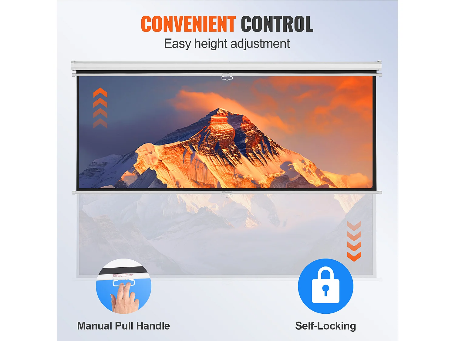 Écran de Projection Rétractable Manuel SucceBuy, 254 cm, Rapport d'Aspect 16:9, 4K, 1080 HD