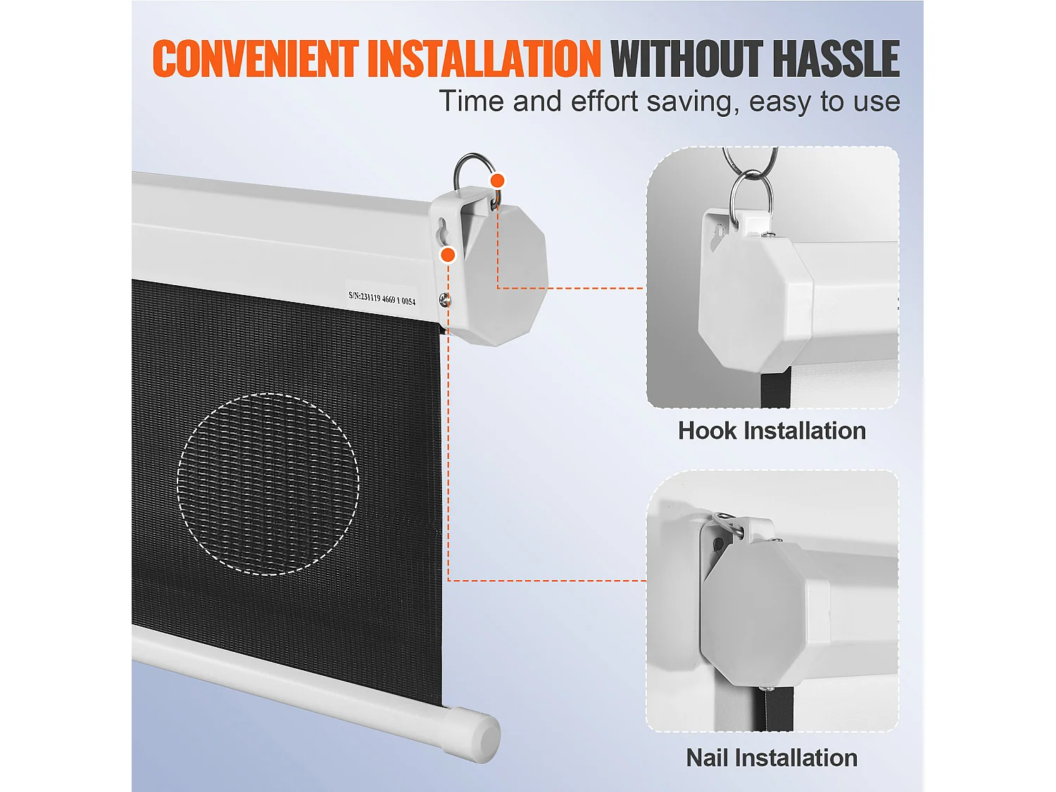 Écran de Projection Rétractable Manuel SucceBuy, 254 cm, Rapport d'Aspect 16:9, 4K, 1080 HD