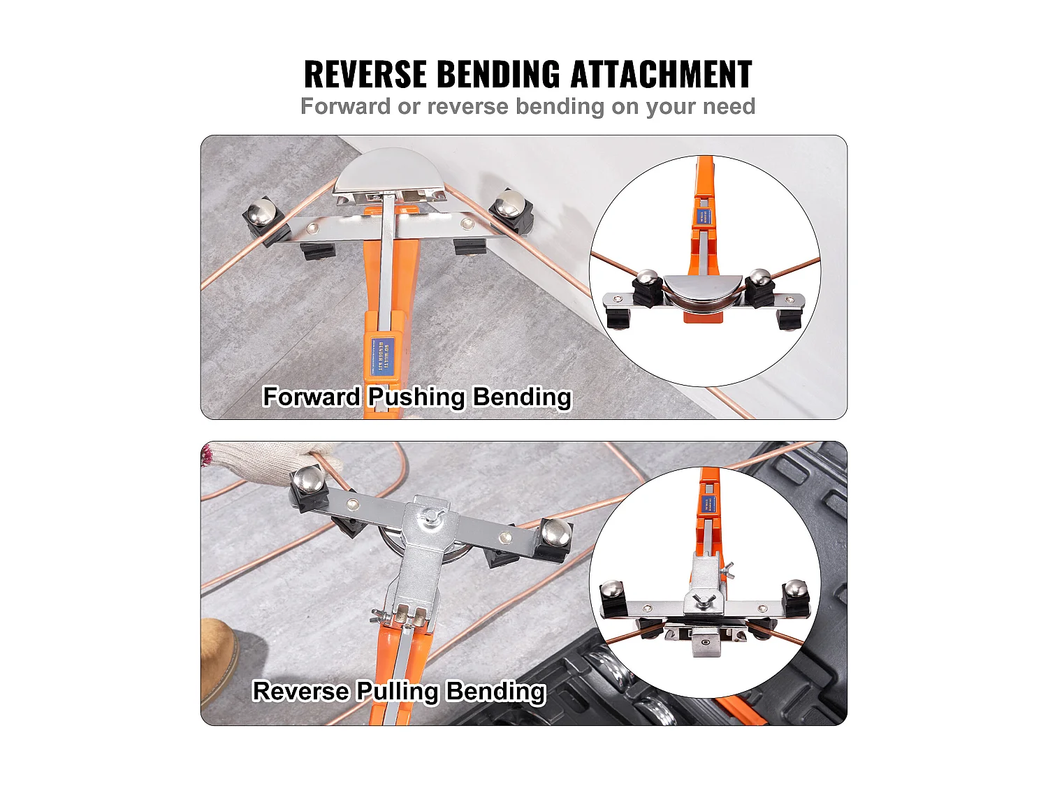 Cintreuse de Tubes à Cliquet SucceBuy, 1/4"-7/8", avec 7 Matrices, Robuste, pour le Chauffage par le Sol, la Réfrigération, la Climatisation