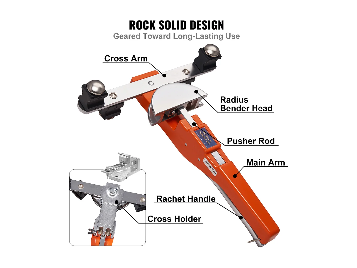 Cintreuse de Tubes à Cliquet SucceBuy, 1/4"-7/8", avec 7 Matrices, Robuste, pour le Chauffage par le Sol, la Réfrigération, la Climatisation