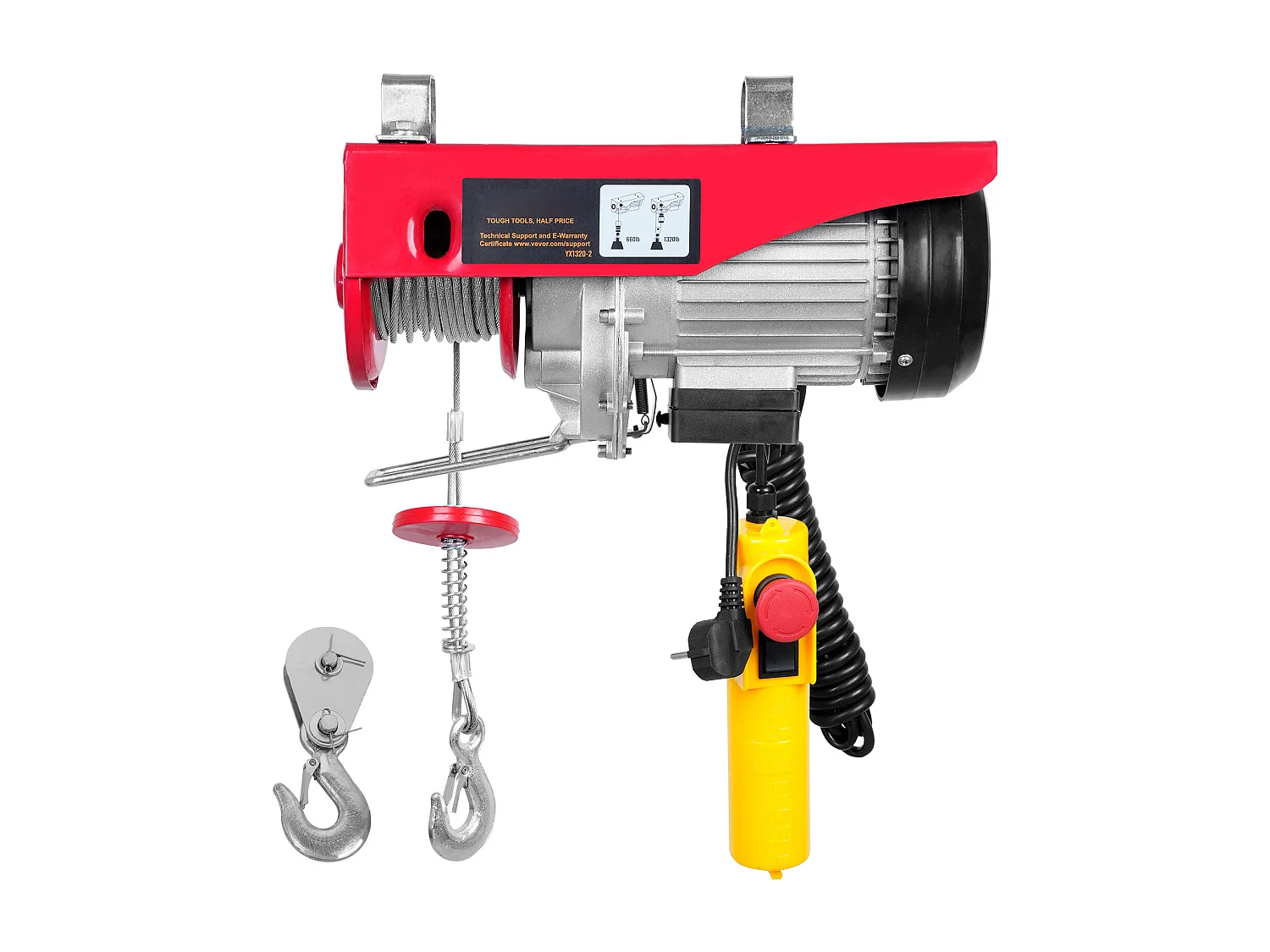 Palan Électrique 1320 lbs SucceBuy, Treuil de Grue avec Télécommande Filaire, 1150 W 220 V