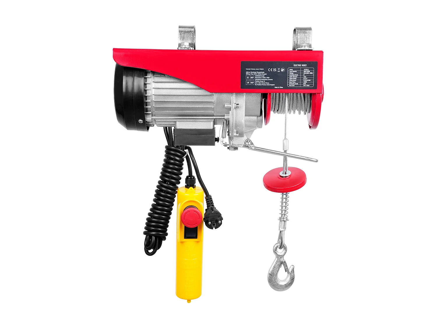 Palan Électrique 1320 lbs SucceBuy, Treuil de Grue avec Télécommande Filaire, 1150 W 220 V