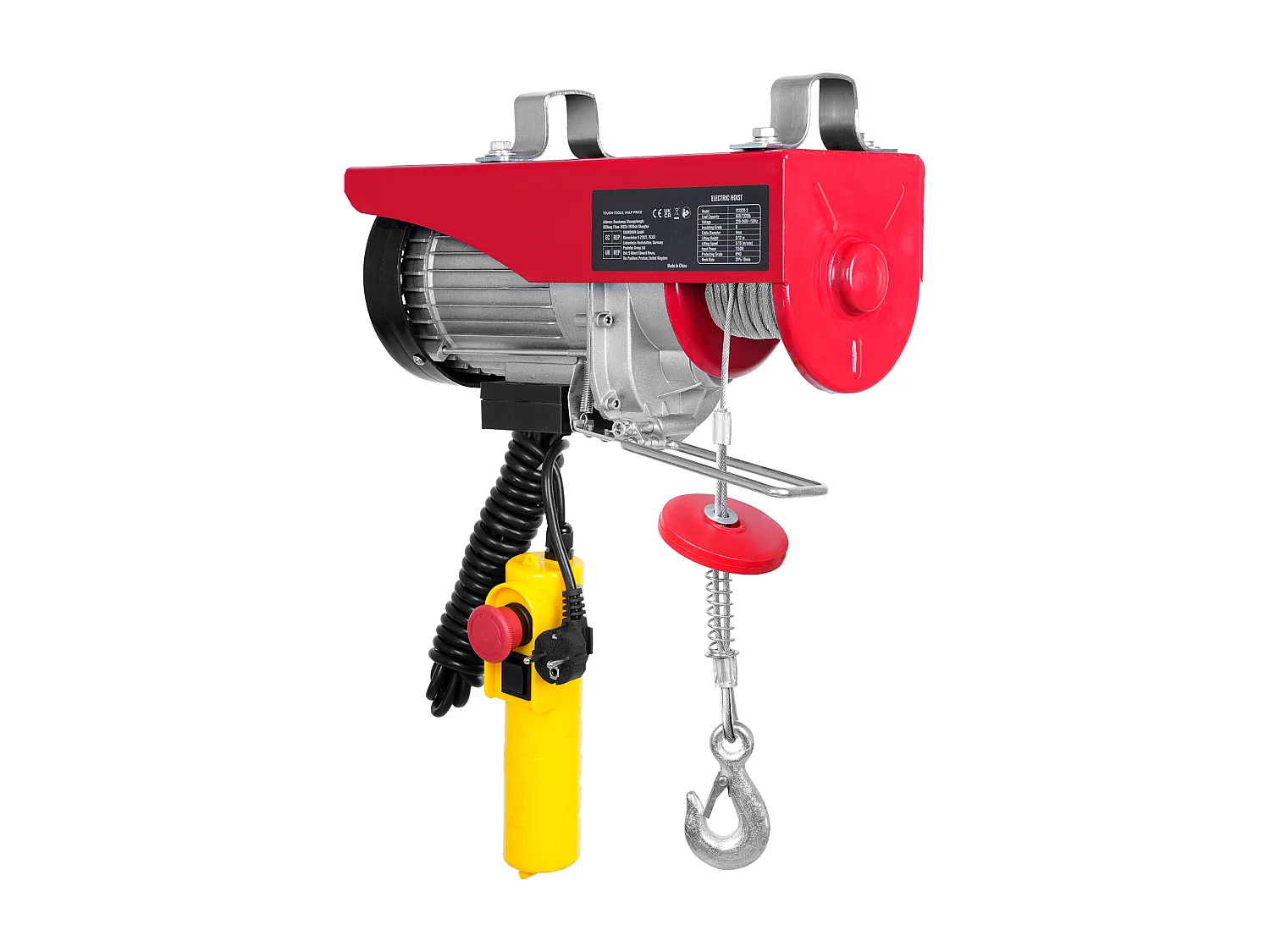 Palan Électrique 1320 lbs SucceBuy, Treuil de Grue avec Télécommande Filaire, 1150 W 220 V