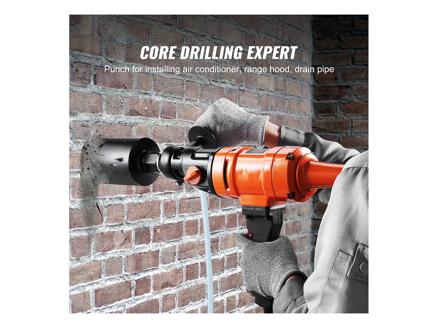 Perceuse au Diamant SucceBuy, Foret de 10,16 cm, Foreuse à Béton Portative, 1500 W, pour le Perçage du Béton à Grande Échelle