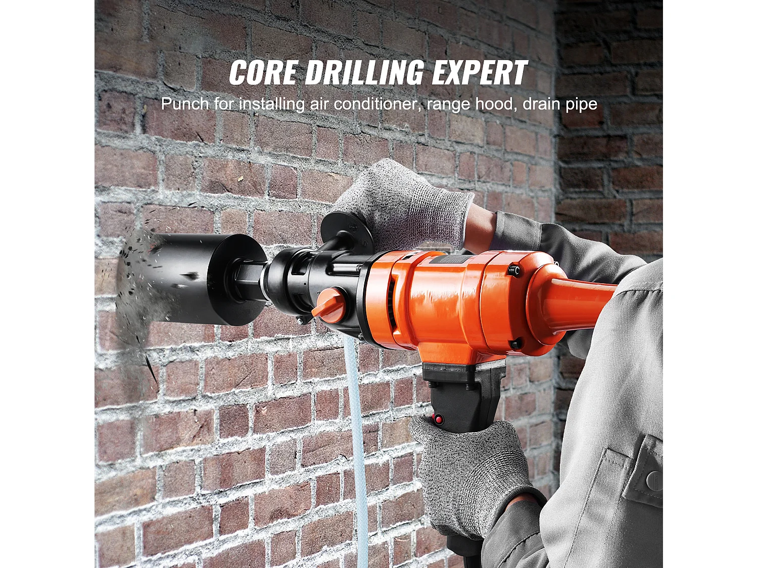 Perceuse au Diamant SucceBuy, Foret de 10,16 cm, Foreuse à Béton Portative, 1500 W, pour le Perçage du Béton à Grande Échelle