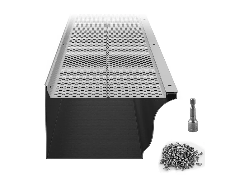 Protège-Gouttière SucceBuy Protège-Gouttière de 6 Po de Large et 208 Pi de Long, Couverture en Maille, Protection Contre les Débris de Feuilles