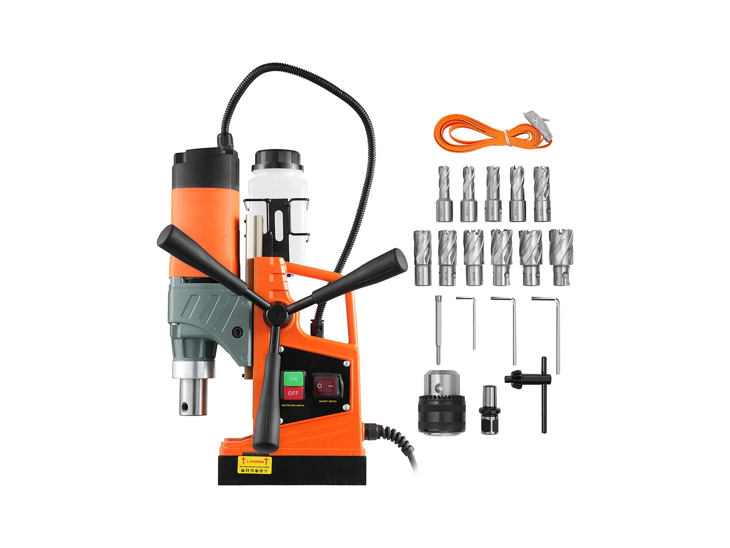 Perceuse Magnétique SucceBuy, Perceuse à Colonne Portable 1450 W 12500 N, Profondeur Maximale de Carottage 50 mm