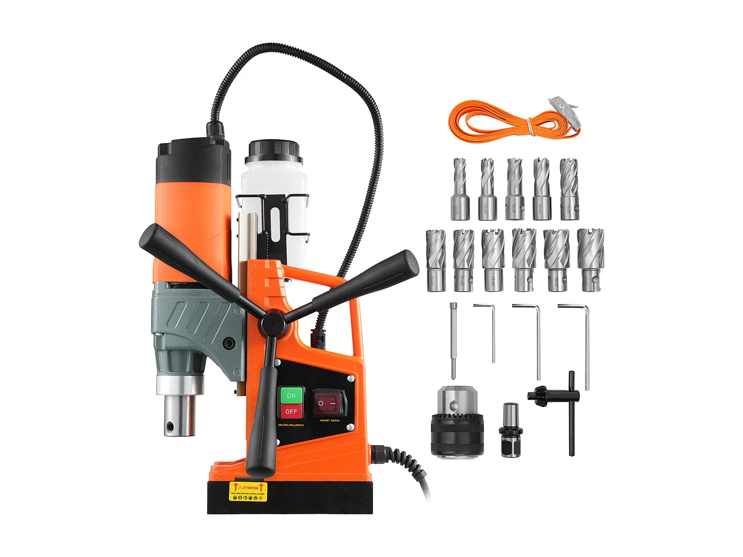 Perceuse Magnétique SucceBuy, Perceuse à Colonne Portable 1450 W 12500 N, Profondeur Maximale de Carottage 50 mm