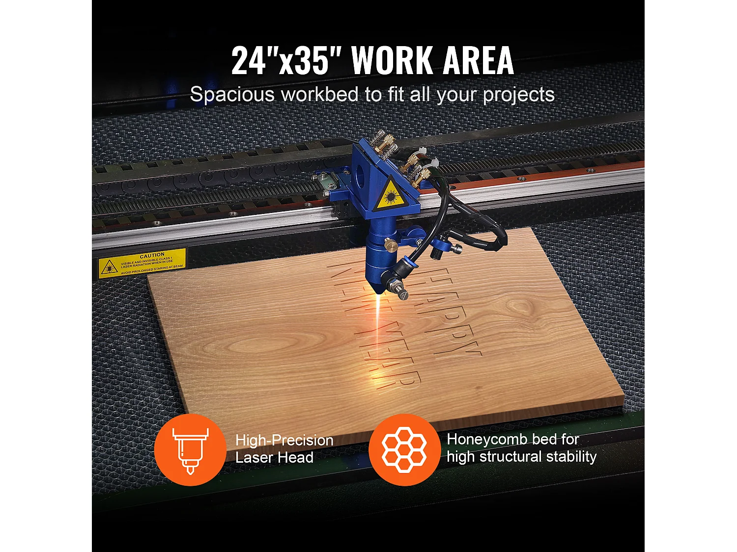 Graveur Laser CO₂ SucceBuy, Machine de Gravure et Découpe Laser 100 W, 600 x 900 mm, Panneau de Commande Numérique, pour le Bois, l’Acrylique et le Tissu