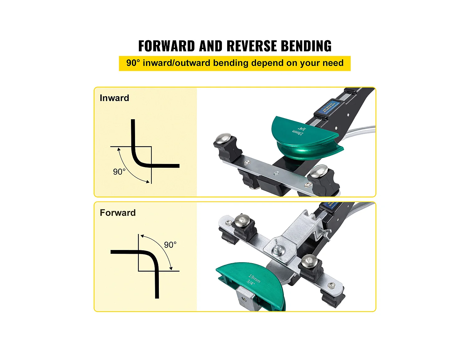 Dobladora de Tubos de Cobre SucceBuy, Dobladora de Tubos de Clics para Refrigeración CVC 0,6 a 2,2 cm, Dobladora Multicapa 10 kN