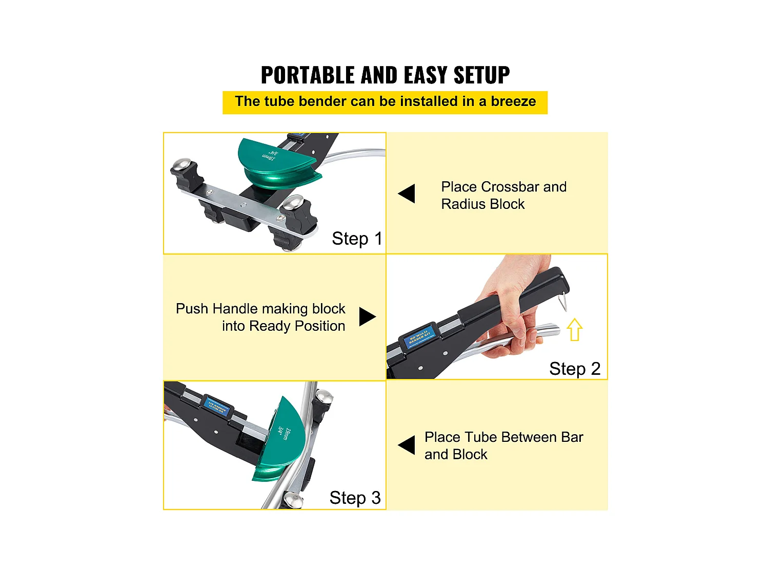 Dobladora de Tubos de Cobre SucceBuy, Dobladora de Tubos de Clics para Refrigeración CVC 0,6 a 2,2 cm, Dobladora Multicapa 10 kN