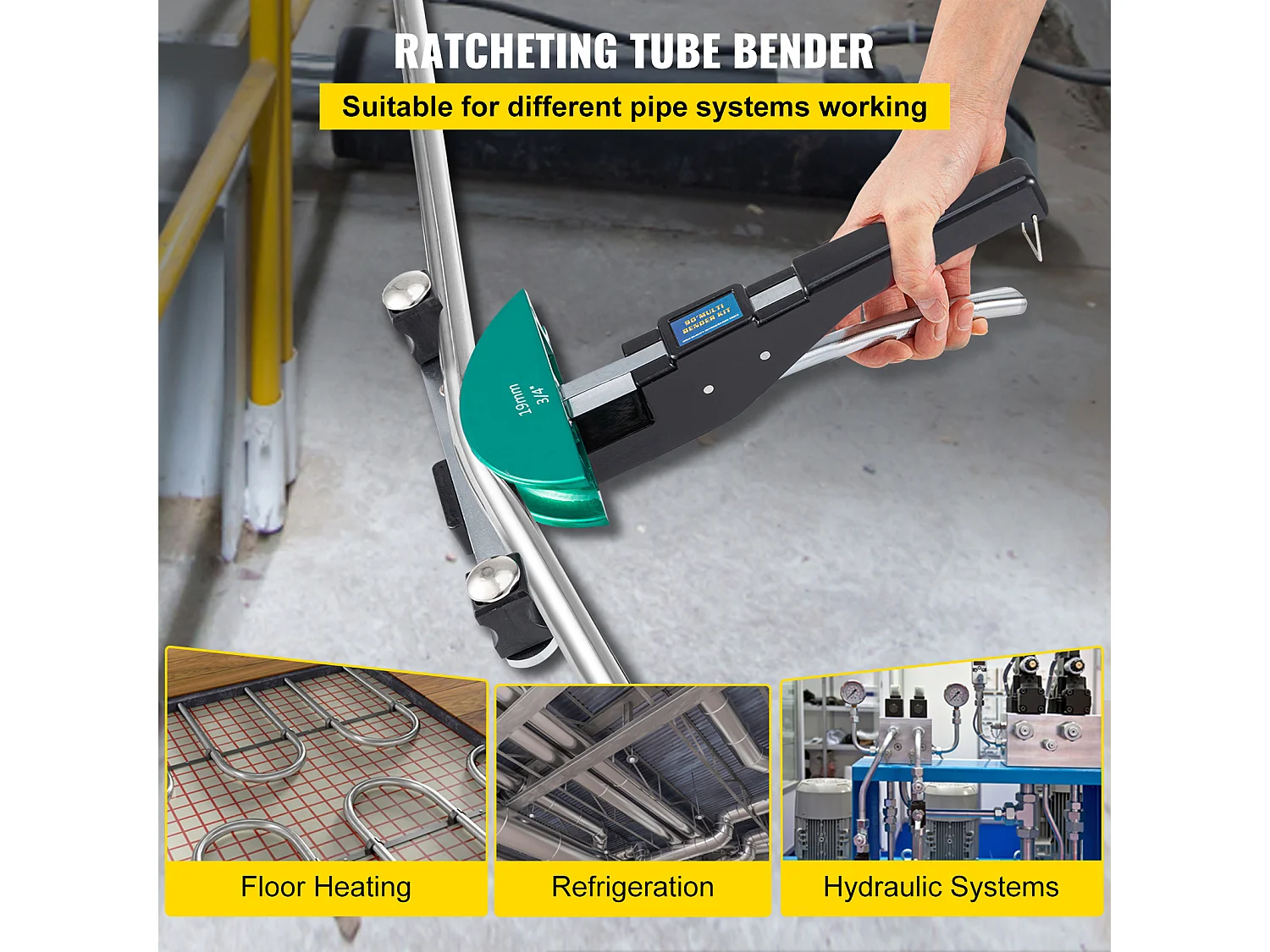 Pieghiatore di Tubi in Rame SucceBuy, Pieghiatore di Tubi a Click per la Refrigerazione CVC 1/4"a 7/8"